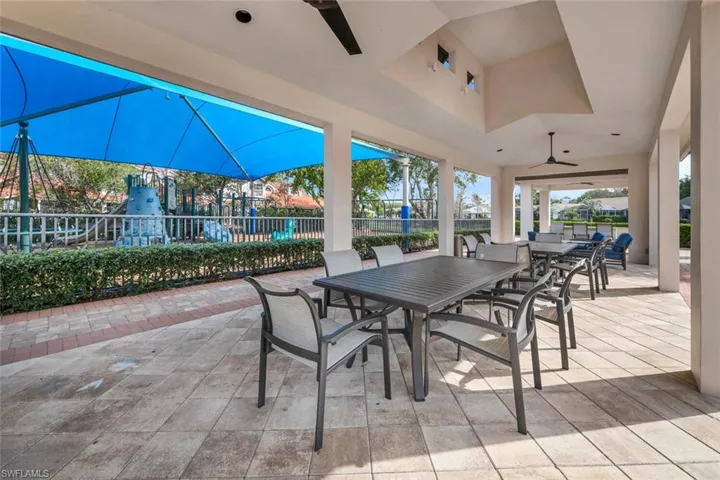 Club house has covered play area and outside area for residents