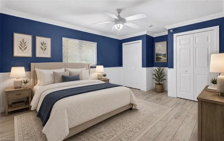 Staged photo of guest bedroom