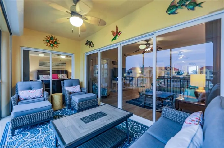 View of patio / terrace with an outdoor living space with a fire pit