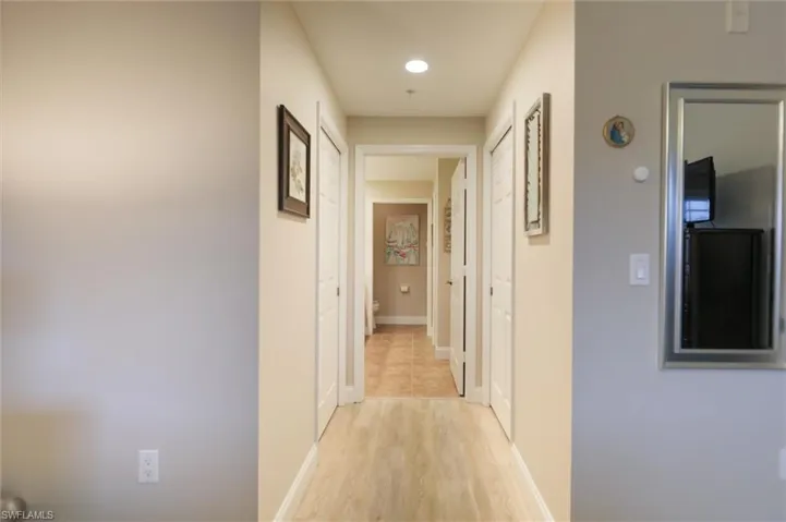 Hallway featuring light hardwood / wood-style floors