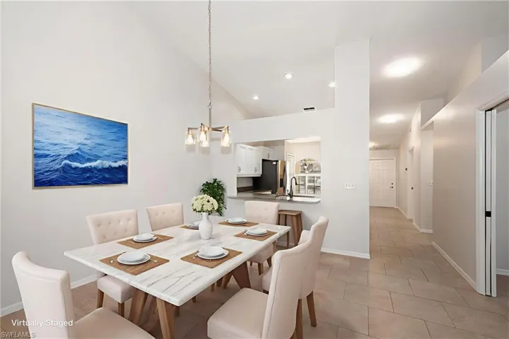 Dining area virtually staged.