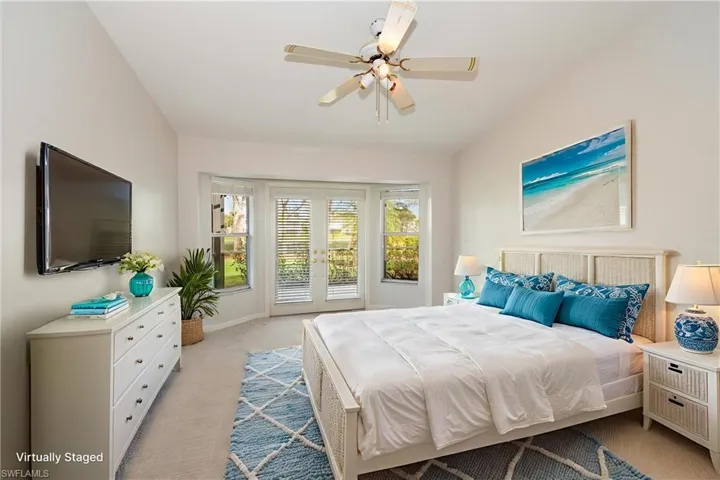 Primary bedroom virtually staged.