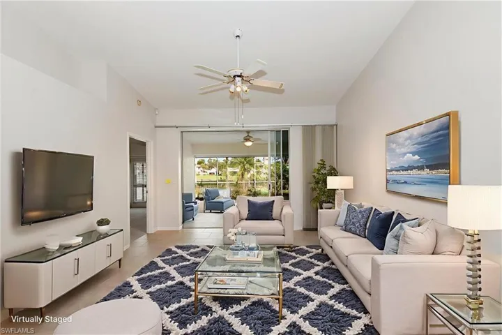 Living room virtually staged.
