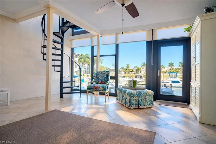 First floor den overlooking Naples Bay Marina