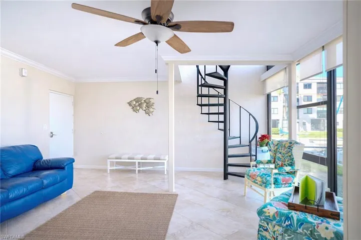 First floor den overlooking Naples Bay Marina