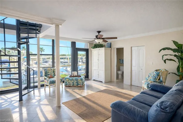 First floor den overlooking Naples Bay Marina