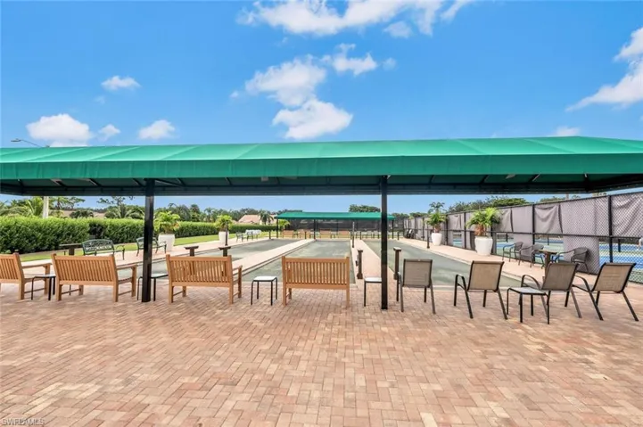 View of optional bocce courts