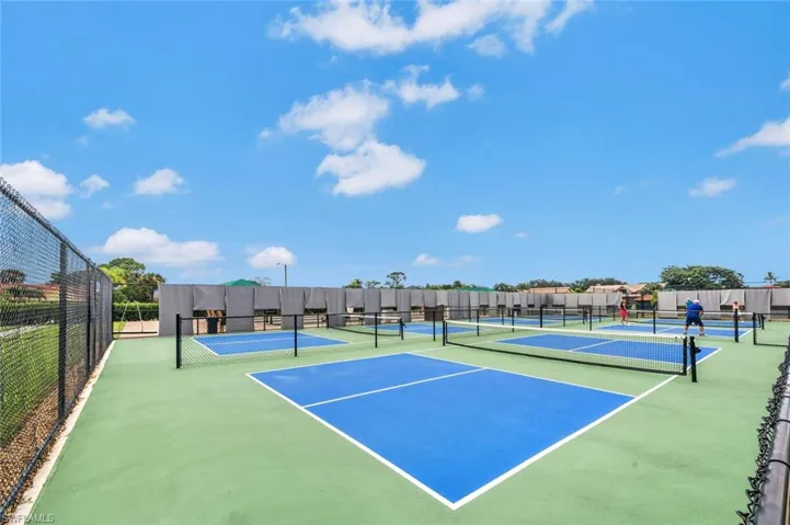 View of pickleball courts