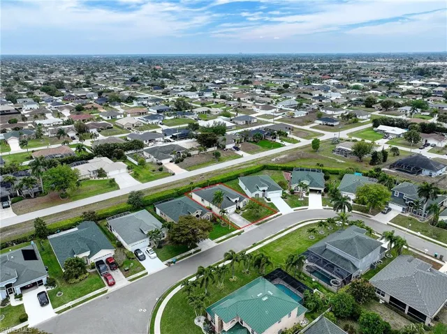 Aerial view of residential area