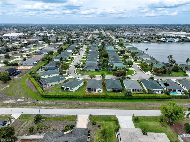 Aerial view of residential area