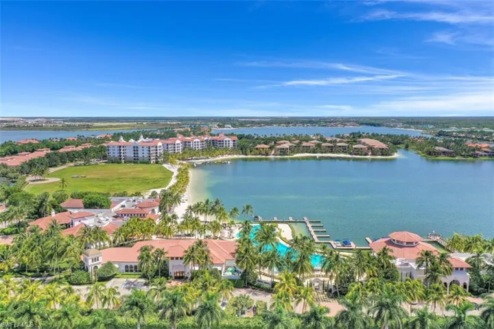 Aerial View looking toward Amenity Center  and Miromar's smallest lake