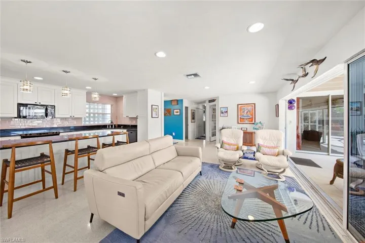 Living room featuring sink
