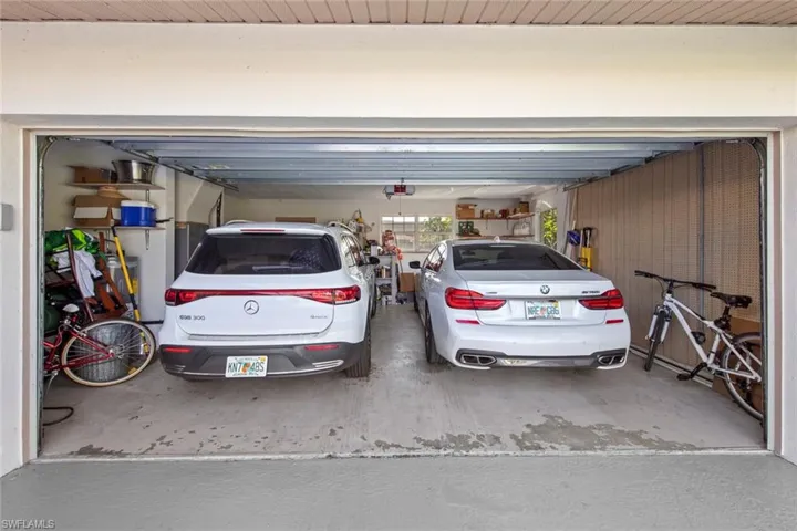Double Car Garage with a garage door opener