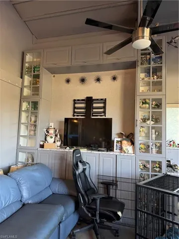 Living room with ceiling fan