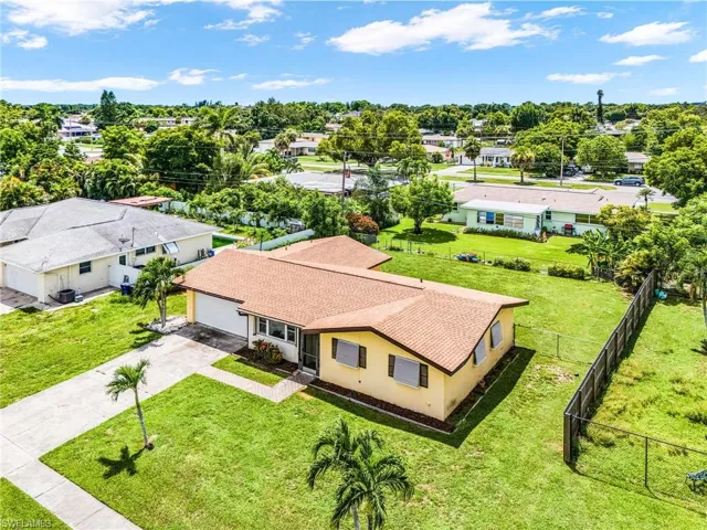 Aerial view of residential area