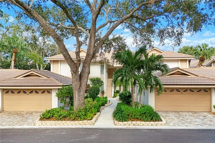 View of front of home with a garage