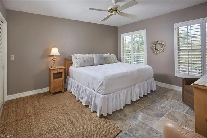 Guest bedroom, privately tucked away on the western side of the home.