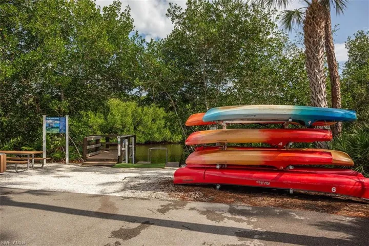 Kayak and Canoe racks at Spring Creek Park