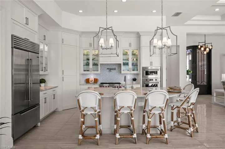 Gather everyone at the large island breakfast bar