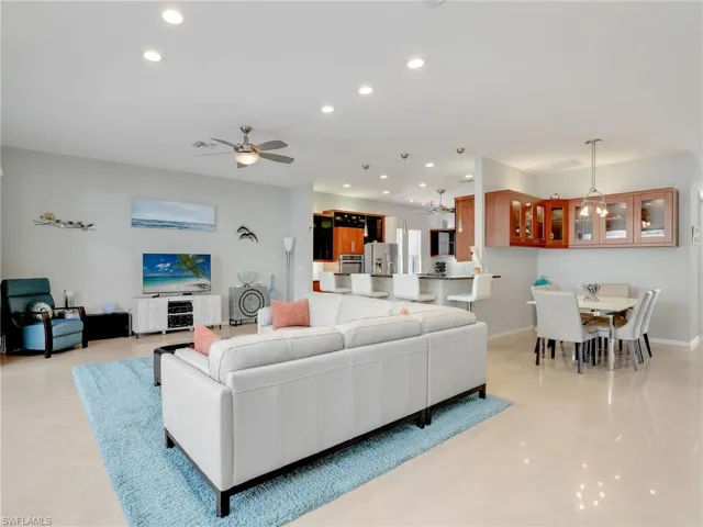 Living room with ceiling fan