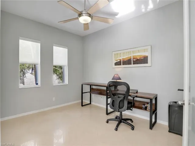 Office featuring ceiling fan