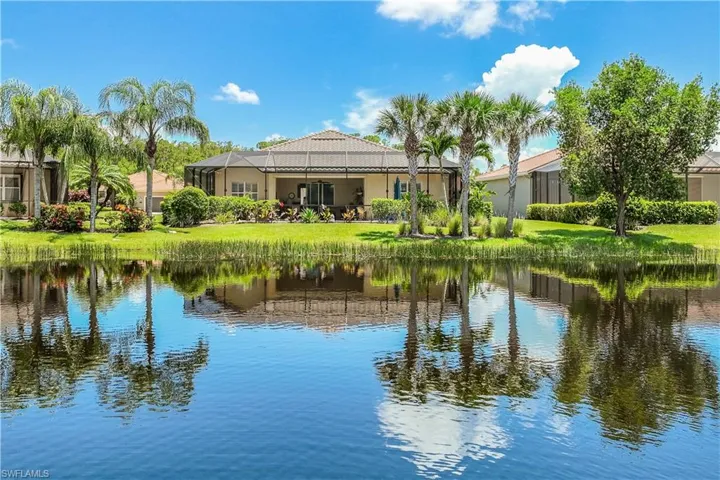 View of backyard with lake views