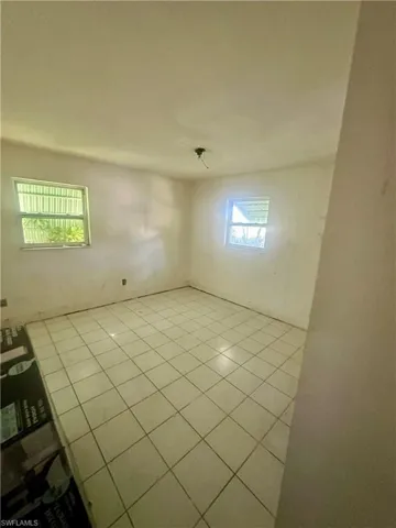 View of tiled spare room