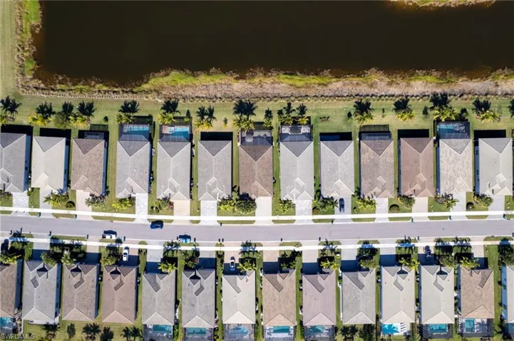 Aerial view of residential area