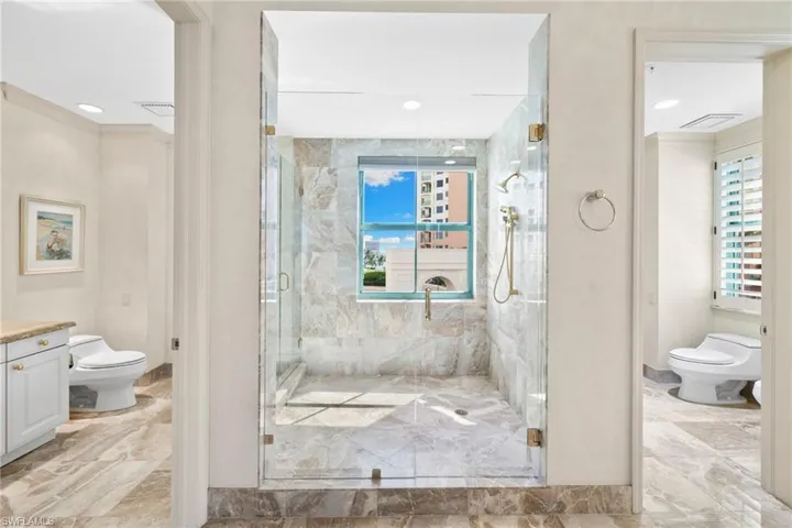Spacious master bathroom with separate ensuite.