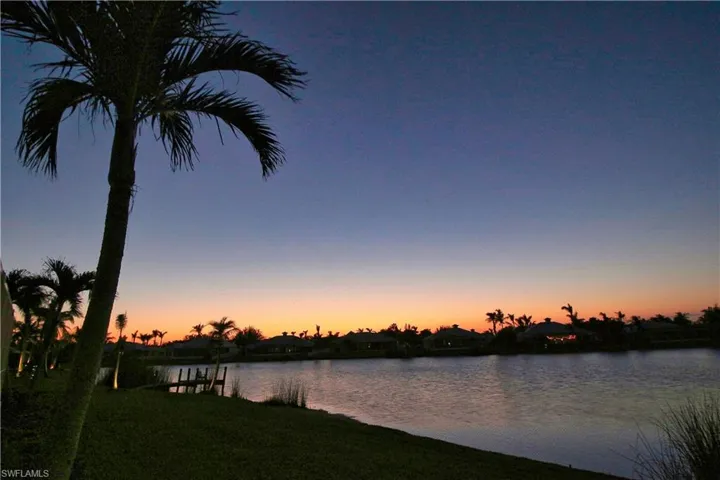 Spectacular sunset over the lake