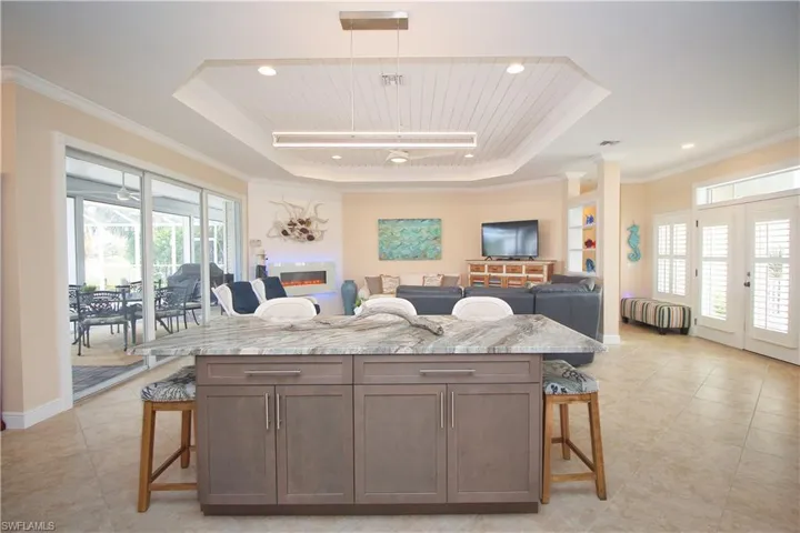 Kitchen island provides additional storage