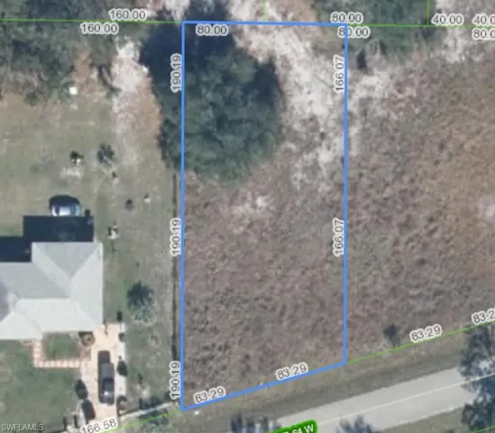 Map / location with property parcel outlined