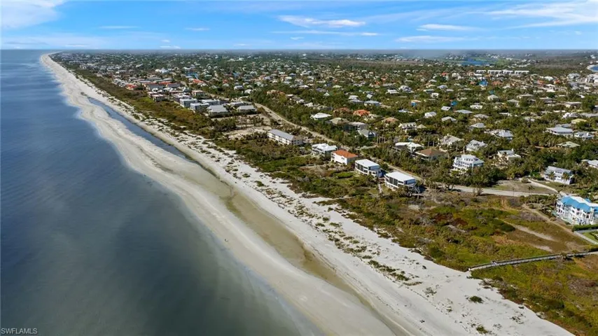 Aerial view of extended coastline