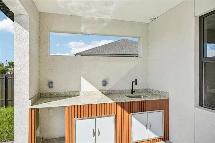 View of patio with a sink