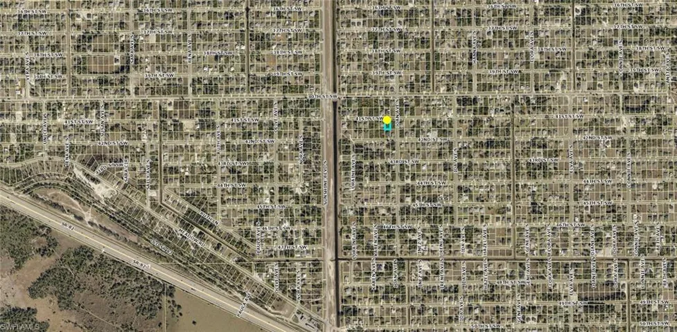 Aerial Plot Map. Depicting the geographic orientation and boundaries of the property within a larger land area