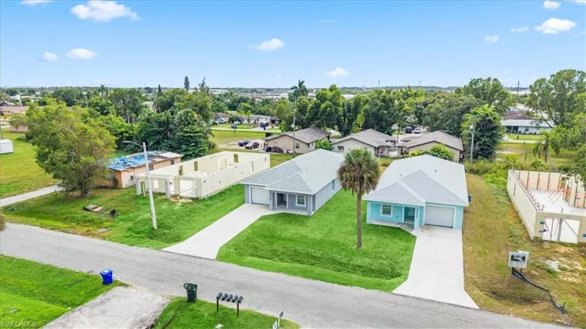 Aerial view of residential area