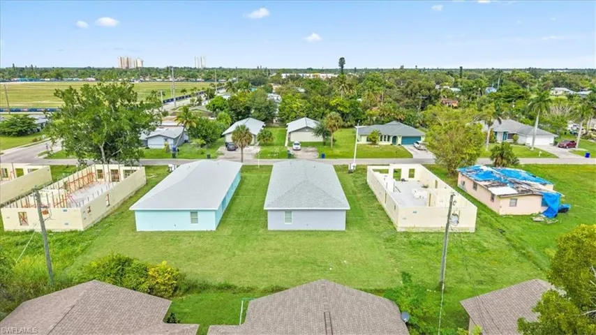 Aerial view of residential area