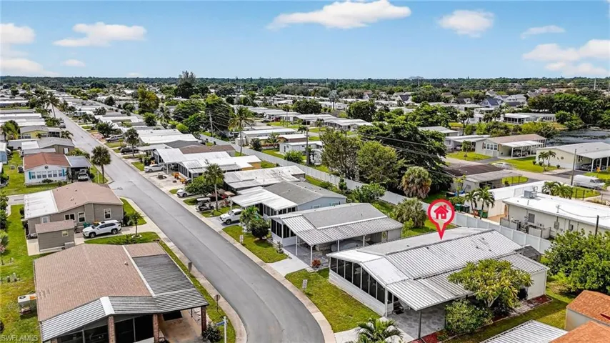 Aerial view of residential area