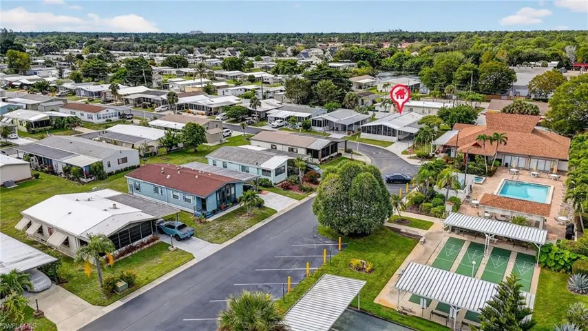 Aerial perspective of suburban area