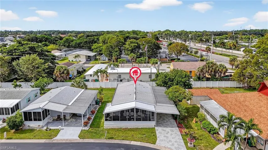 Aerial view of residential area