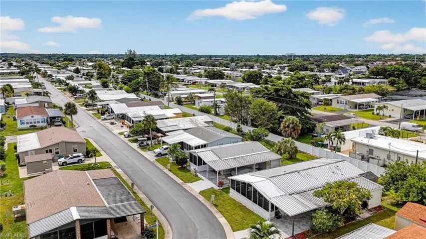 Aerial view of residential area
