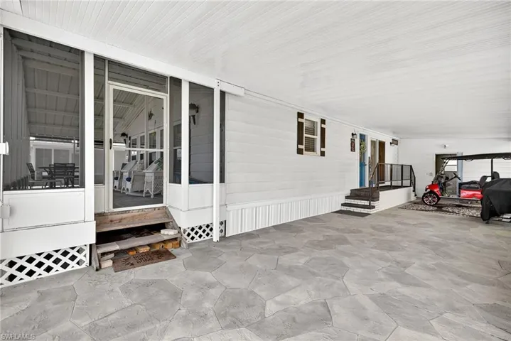 View of patio with entry steps