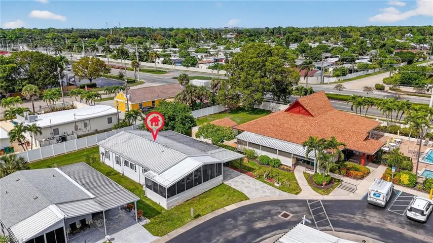 Aerial view of residential area