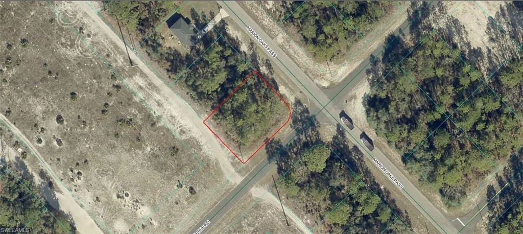 Aerial Survey Plat. Demonstrating the defined boundary coordinates of the property