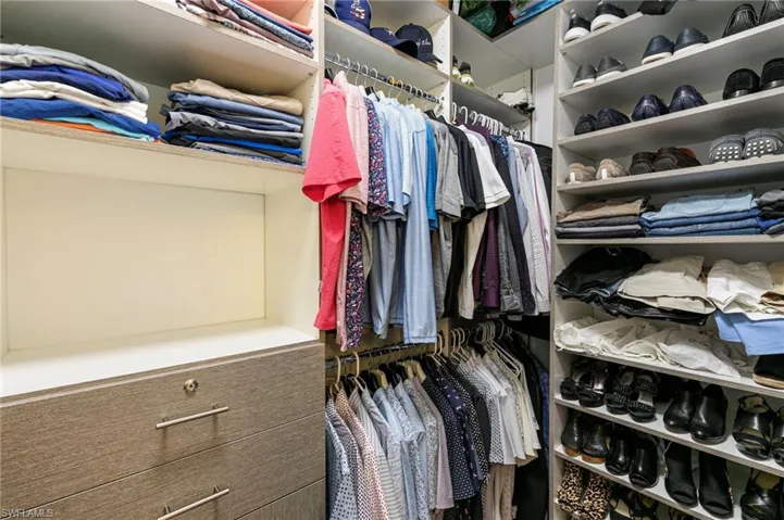 The custom Designed Built-In Closet complete with integrated Security is a MUST SEE!