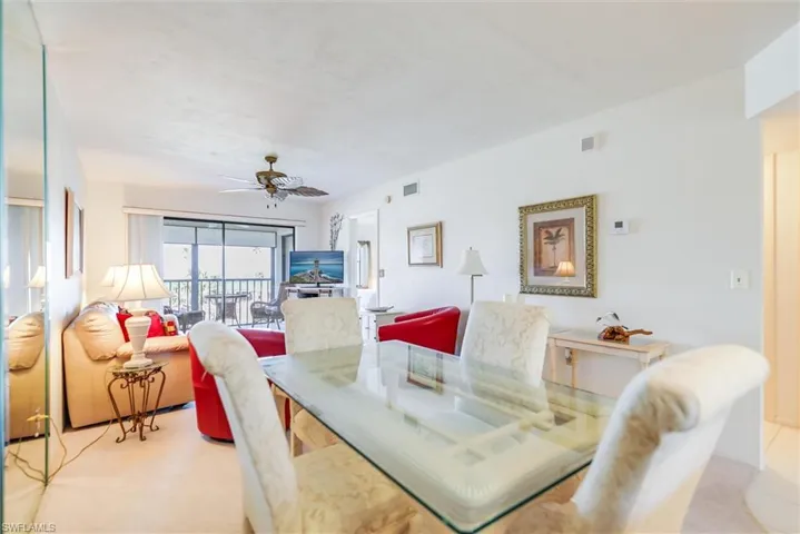 Dining area featuring ceiling fan