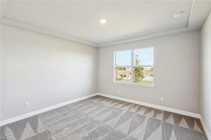 View of carpeted spare room
