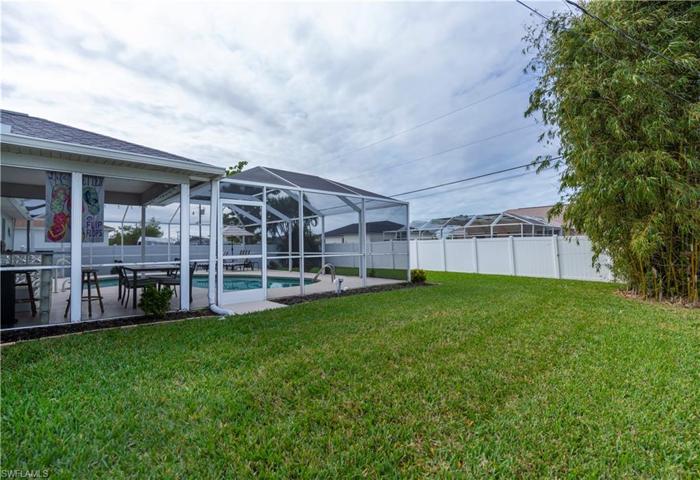 The large side yard is also perfect for outdoor living space