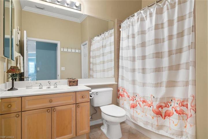 Guest-bathroom with shower-tub combo
