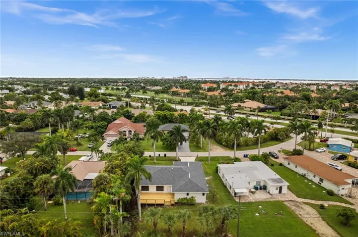 Aerial view of residential area